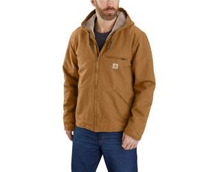 Carhartt Men's Washed Duck Sherpa Lined Jacket Brown M