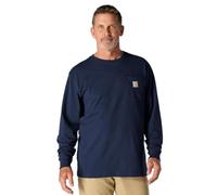 Carhartt Mens Workwear Long Sleeve Henley Pocket Work Utility T-Shirt, Black, L