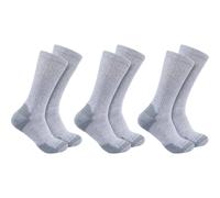 Carhartt Crew-Socken – Mittelschwere Baumwollmischung – 3er Pack – Herren Grau Gr. L