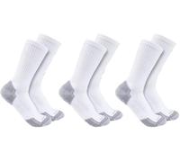 Carhartt Herren Mittelschwere Baumwollmischgewebe, 3 Stück Socken, Weiß/Weiß, Large