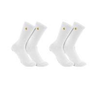 Carhartt Herren Force Midweight Crew Sock 2 Pack Arbeitssocken, Weiss/opulenter Garten, Medium (2er Pack)