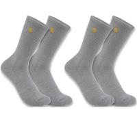 Carhartt Herren Force Midweight Crew-socken, 2er-Pack Arbeitssocken, Meliert, grau, X-Large