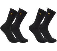 Carhartt Herren Force Midweight Crew-Socken, 2er-Pack Arbeitssocken, Schwarz, X-Large