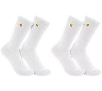 Carhartt Herren Force Midweight Crew Sock 2 Pack Arbeitssocken, Weiss/opulenter Garten, Medium (2er Pack)