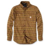 Carhartt MIDWEIGHT FLANNEL L/S PLAID SHIRT 105432 - Größe S - Farbe oak brown