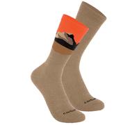 Carhartt Midweight Synthetic-Wool Blend Mountain Crew Socken - 2er Pack, braun/orange, Größe XL