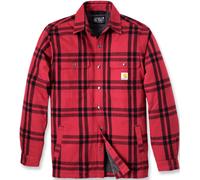 Carhartt Relaxed Fit Flannel Sherpa Lined Hemd, schwarz-rot, Größe M für Männer