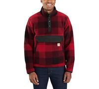 Carhartt RELAXED FIT FLEECE PULLOVER 104991 - Größe XL - Farbe oxblood plaid