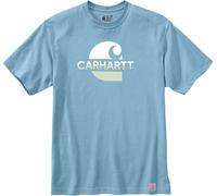 Carhartt Relaxed Fit Heavyweight C Graphic T-Shirt, weiss-blau, Größe S für Männer
