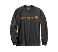 Core Logo T-Shirt L/S Men M grau 3 - Farbe carbon heather/carhartt gold