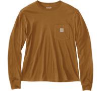 Carhartt Relaxed Fit Lightweight Pocket Damen Langarmshirt, braun, Größe XS