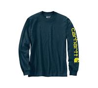 Carhartt Logo Langarmshirt, blau-gelb, Größe M