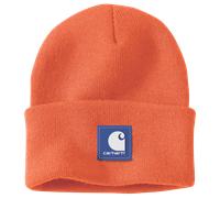 Carhartt Beanie Watch Cap 106920 Gummilabel Rippstrick Brite Orange