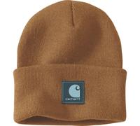 Carhartt Rubber Patch Watch Cap Beanie carhartt brown/dark harbor teal (BF7) OS