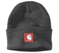 Carhartt Beanie Watch Cap 106920 Gummilabel Rippstrick Coal Heather