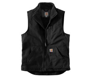 Carhartt Sandstone Sherpa-Lined Mock-Neck Weste schwarz Größe: M