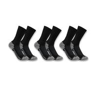Carhartt SC4223M Force® Herren-Socken, mittelschwer, 3er-Pack, Schwarz, Medium
