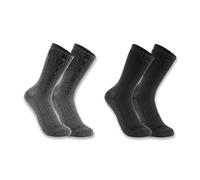 Carhartt SC9602M Herren-Socken, mittelschwer, synthetische Wollmischung, Holzmaserung, 2 Stück, Schwarz, Large