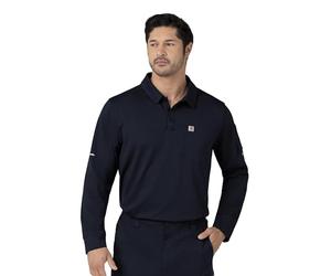 Carhartt Schweres Langarm-Poloshirt für Herren, Dunkles Marineblau, XX-Large