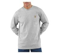 Carhartt Schweres Langarm-T-Shirt für Herren, lockere Passform, mit Tasche, Meliert, grau, 4X-Groß