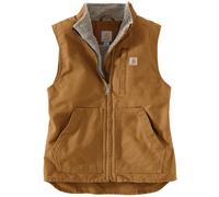 Carhartt Damen Relaxed Fit Washed Duck Sherpa-Lined Mock-Neck Vest Work Utility Oberbekleidung, Braun Brown, L