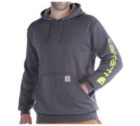 Carhartt Herren Kapuzenpullover – Sleeve Logo Hooded Sweatshirt – Anthrazit meliert – Größe L