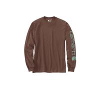 Carhartt SLEEVE LOGO T-SHIRT L/S EK231 - Größe S - Farbe mocha heather