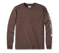 Carhartt SLEEVE LOGO T-SHIRT L/S EK231 - Größe L - Farbe mocha heather
