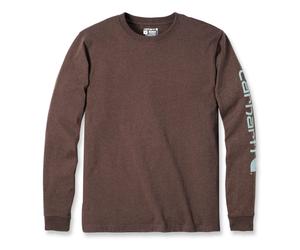 Carhartt SLEEVE LOGO T-SHIRT L/S EK231 - Größe M - Farbe mocha heather