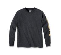 Carhartt Logo Langarmshirt, schwarz-grau, Größe M