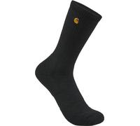 Carhartt Herren Force Midweight Crew-Socken, 2er-Pack Arbeitssocken, Schwarz, Large