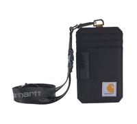 Carhartt Standard Ausweishalter aus Segeltuch, wasserabweisend, mit reflektierendem Schlüsselband, Nylon-Ente (Schwarz), Einheitsgröße