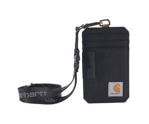 Carhartt Standard Ausweishalter aus Segeltuch, wasserabweisend, mit reflektierendem Schlüsselband, Nylon-Ente (Schwarz), Einheitsgröße