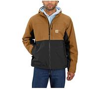 Carhartt Storm Defender Herren-Jacke, lockere Passform, leicht, verstaubar, Braun/Schwarz, M