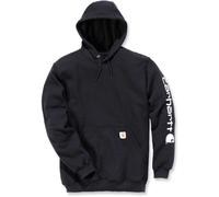 Carhartt Sweatshirt Midweight Signature Sleeve Logo Hooded Sweatshirt Black-M