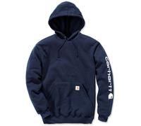 Carhartt Sweatshirt Midweight Signature Sleeve Logo Hooded Sweatshirt New Navy-XL