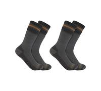 Carhartt Herren Schwere Stiefelsocken aus Synthetikwollmischung, 2 Paar, Grau, L