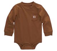Carhartt Unisex Baby Langarm Tasche Body, Carhartt Braun, 12 Monate