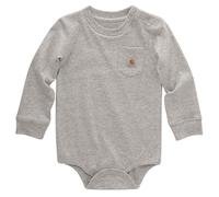 Carhartt Unisex Baby Langarm Tasche Body, Grau meliert, 6 Monate