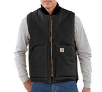 Carhartt Relaxed Fit Firm Duck Insulated Rib Collar Weste, schwarz, Größe S für Männer