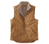 Carhartt Weste Washed Duck – Sherpa-gefüttert, Stehkragen – Herren Braun L