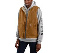 Carhartt Herrenweste Loose Fit Washed Duck mit Sherpa-Futter, Braun Gr. S