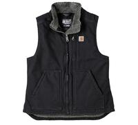Carhartt Damen Loose Fit Washed Duck Sherpa Lined Mock Vest Work Utility Oberbekleidung, Schwarz, S