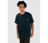 Carhartt WIP American Script T-Shirt deep lagoon Herren Gr. S