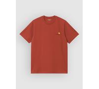 Carhartt Work In Progress T-Shirt mit Label-Stitching und Rundhalsausschnitt in Rot, Größe L