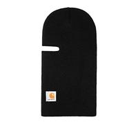 Carhartt WIP Balaclava, Schwarz, Sturmhaube, 100% Acryl, 4 Gauge, 43 cm, dehnbares Rippstrickgewebe, weiches Handgefühl, quadratisches Etikett