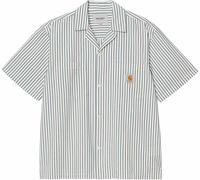 Carhartt WIP - Baumwoll-Hemd - Herren - S/S Leavel Shirt Leavel Stripe Blue River / Wax - S/S Leavel Shirt Leavel Stripe Blue River / Wax Blau M