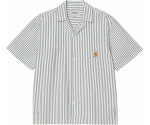 Carhartt WIP - Baumwoll-Hemd - Herren - S/S Leavel Shirt Leavel Stripe Blue River / Wax - S/S Leavel Shirt Leavel Stripe Blue River / Wax Blau L