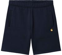 Carhartt WIP - Baumwoll-Shorts - Unisex - Chase Sweat Short - Chase Sweat Short Dark Navy / Gold für Herren - Größe M - Navy blau Navy blau M