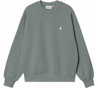 Carhartt WIP - Baumwoll-Sweatshirt in Ballon-Form - Damen / Frau - Casey Sweatshirt W Velvet Green / Silver - Casey Sweatshirt W Velvet Grün M
